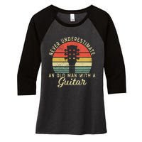 Guitar Player Teacher Funny Acoustic Guitar Lover Musician Women's Tri-Blend 3/4-Sleeve Raglan Shirt