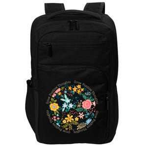 Grow Positive Thoughts Floral Flowers Emblem Impact Tech Backpack