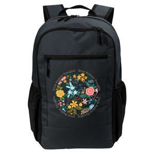 Grow Positive Thoughts Floral Flowers Emblem Daily Commute Backpack