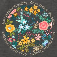 Grow Positive Thoughts Floral Flowers Emblem Vector Backpack