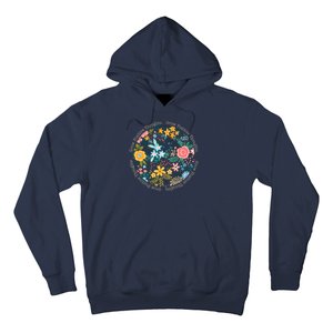 Grow Positive Thoughts Floral Flowers Emblem Hoodie