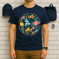 Grow Positive Thoughts Floral Flowers Emblem T-Shirt