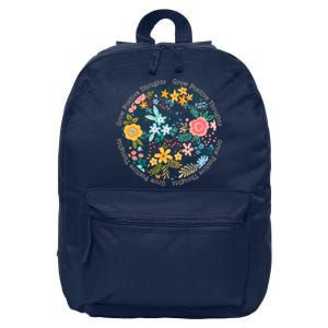 Grow Positive Thoughts Floral Flowers Emblem 16 in Basic Backpack