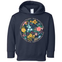 Grow Positive Thoughts Floral Flowers Emblem Toddler Hoodie