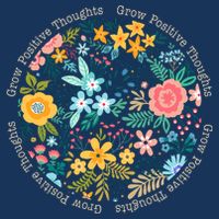 Grow Positive Thoughts Floral Flowers Emblem Full Zip Hoodie