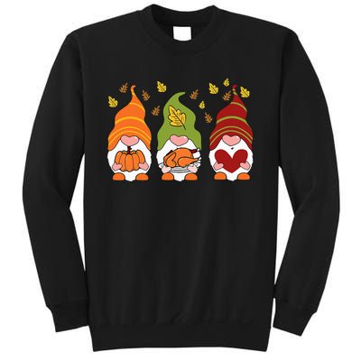 Gnomes Pumpkin Turkey Thanksgiving Day Cute Fall Autumn Sweatshirt