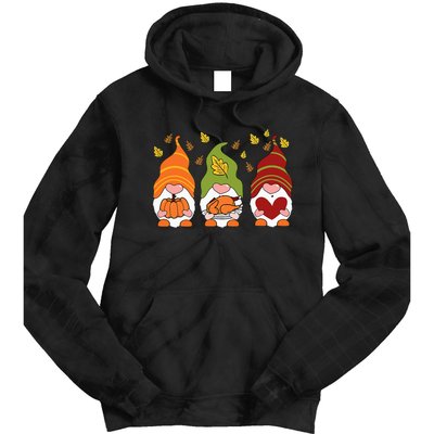 Gnomes Pumpkin Turkey Thanksgiving Day Cute Fall Autumn Tie Dye Hoodie