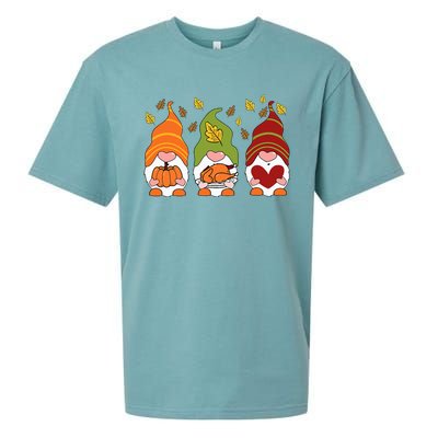 Gnomes Pumpkin Turkey Thanksgiving Day Cute Fall Autumn Sueded Cloud Jersey T-Shirt