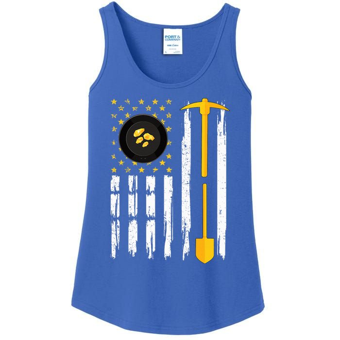 Gold Panning Us Flag Gold Panner Gold Prospecting Ladies Essential Tank