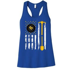 Gold Panning Us Flag Gold Panner Gold Prospecting Women's Racerback Tank