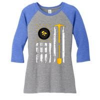 Gold Panning Us Flag Gold Panner Gold Prospecting Women's Tri-Blend 3/4-Sleeve Raglan Shirt