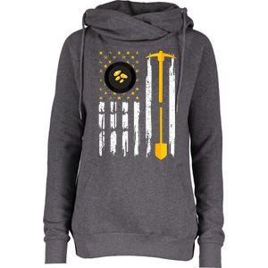 Gold Panning Us Flag Gold Panner Gold Prospecting Womens Funnel Neck Pullover Hood