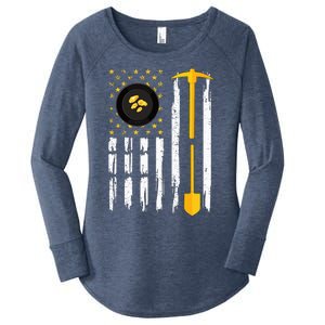 Gold Panning Us Flag Gold Panner Gold Prospecting Women's Perfect Tri Tunic Long Sleeve Shirt