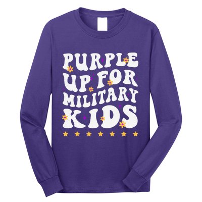 Groovy Purple Up For Military Child Month Long Sleeve Shirt