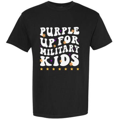 Groovy Purple Up For Military Military Child Month Garment-Dyed Heavyweight T-Shirt