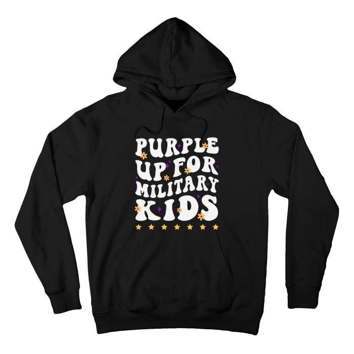 Groovy Purple Up For Military Military Child Month Hoodie