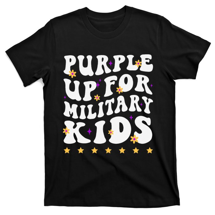 Groovy Purple Up For Military Military Child Month T-Shirt