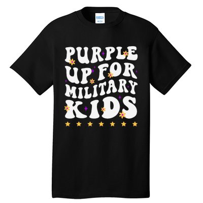 Groovy Purple Up For Military Military Child Month Tall T-Shirt