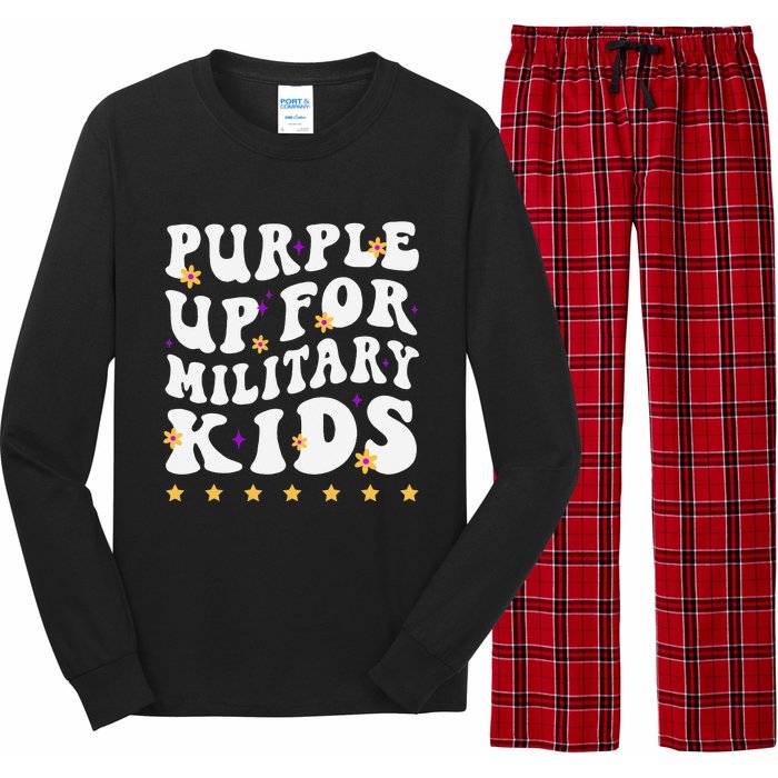 Groovy Purple Up For Military Military Child Month Long Sleeve Pajama Set