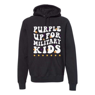 Groovy Purple Up For Military Military Child Month Premium Hoodie