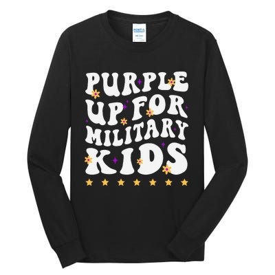 Groovy Purple Up For Military Military Child Month Tall Long Sleeve T-Shirt