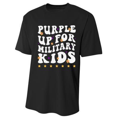 Groovy Purple Up For Military Military Child Month Performance Sprint T-Shirt