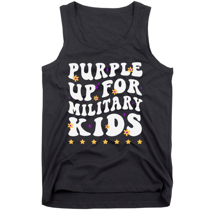 Groovy Purple Up For Military Military Child Month Tank Top