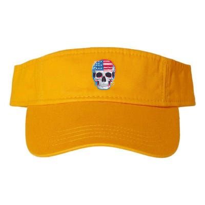 Grunge Paint USA American Flag Smiling Skull Visor