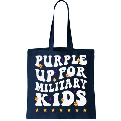 Groovy Purple Up For Military Military Child Month Tote Bag