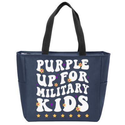 Groovy Purple Up For Military Military Child Month Zip Tote Bag