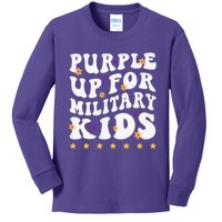 Groovy Purple Up For Military Military Child Month Kids Long Sleeve Shirt