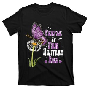 Groovy Purple Up For Military Dandelion Flower T-Shirt