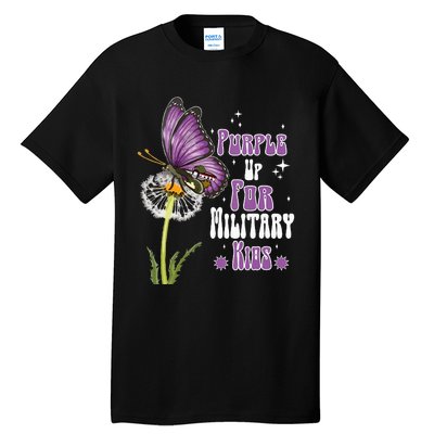 Groovy Purple Up For Military Dandelion Flower Tall T-Shirt