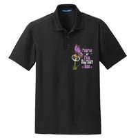 Groovy Purple Up For Military Dandelion Flower Dry Zone Grid Polo