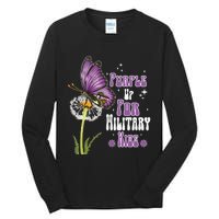 Groovy Purple Up For Military Dandelion Flower Tall Long Sleeve T-Shirt