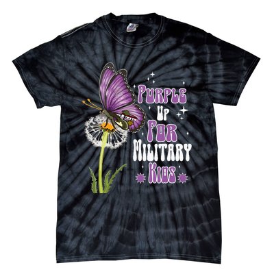 Groovy Purple Up For Military Dandelion Flower Tie-Dye T-Shirt