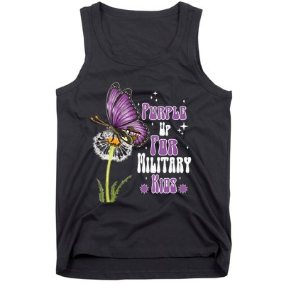 Groovy Purple Up For Military Dandelion Flower Tank Top