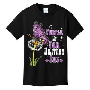 Groovy Purple Up For Military Dandelion Flower Kids T-Shirt