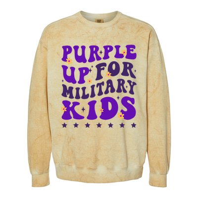 Groovy Purple Up For Military Child Month Colorblast Crewneck Sweatshirt