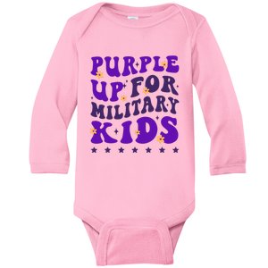 Groovy Purple Up For Military Child Month Baby Long Sleeve Bodysuit