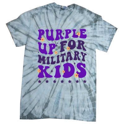 Groovy Purple Up For Military Child Month Tie-Dye T-Shirt