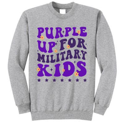 Groovy Purple Up For Military Child Month Tall Sweatshirt