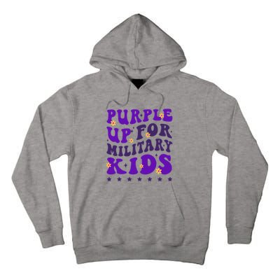 Groovy Purple Up For Military Child Month Tall Hoodie