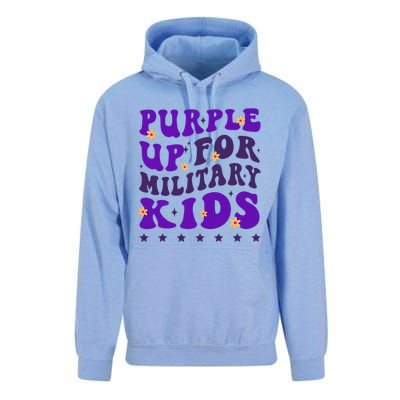 Groovy Purple Up For Military Child Month Unisex Surf Hoodie