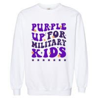 Groovy Purple Up For Military Child Month Garment-Dyed Sweatshirt