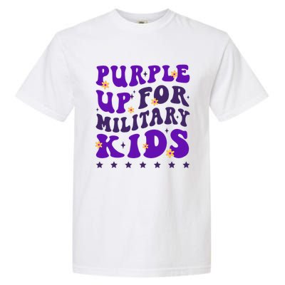 Groovy Purple Up For Military Child Month Garment-Dyed Heavyweight T-Shirt