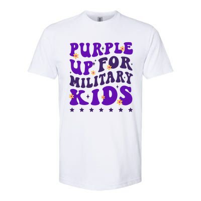 Groovy Purple Up For Military Child Month Softstyle CVC T-Shirt