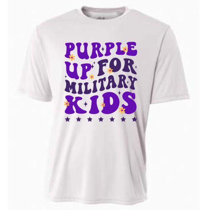 Groovy Purple Up For Military Child Month Cooling Performance Crew T-Shirt