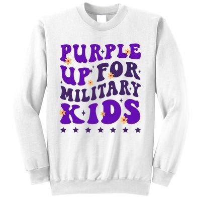 Groovy Purple Up For Military Child Month Sweatshirt