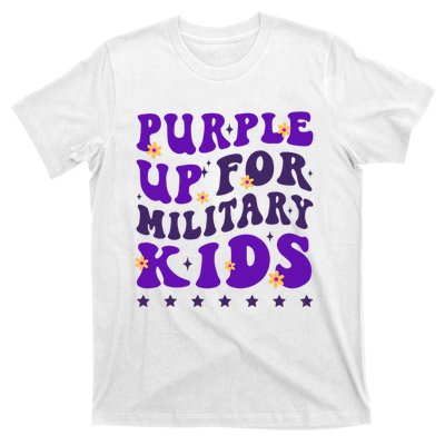 Groovy Purple Up For Military Child Month T-Shirt